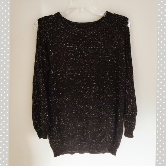 Boohoo | metallic knit cold shoulder sweater - Picture 3 of 7